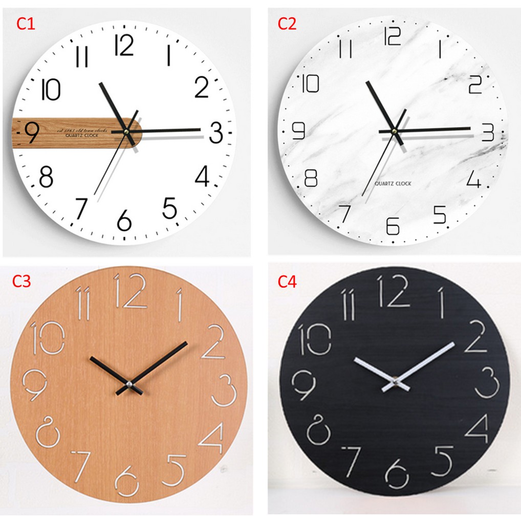 Local Stock Nordic Wall Clock Wooden Clock Shopee Singapore