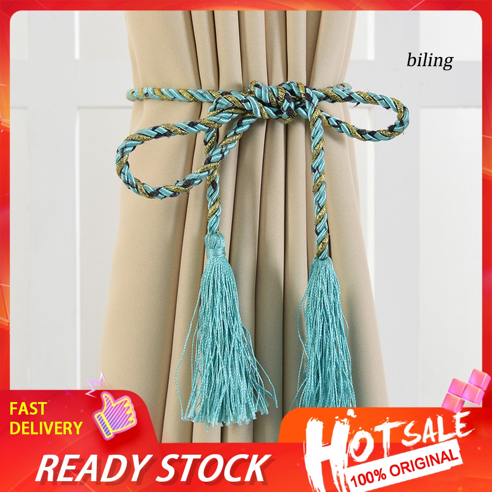 JF 2Pcs Tassel Blind Curtain Cord Rope Tieback Holdback Fastener Home