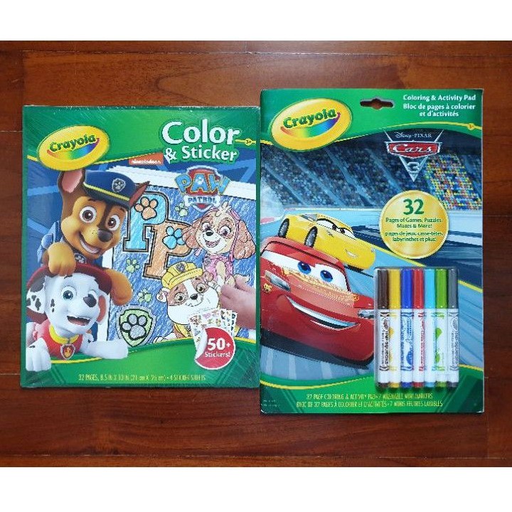 Paw Patrol Crayola Color Sticker Cars Coloring Activity Pad Shopee Singapore