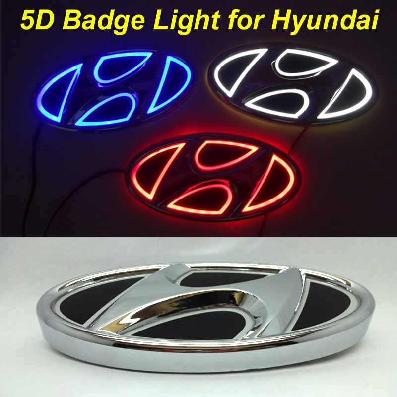 2021 NEW 5D Car Styling Light Car Front Rear Badge Emblem Logo with LED Light Lamp fit For Hyundai i30 ix35 Verna Elantra Sonata Tucson