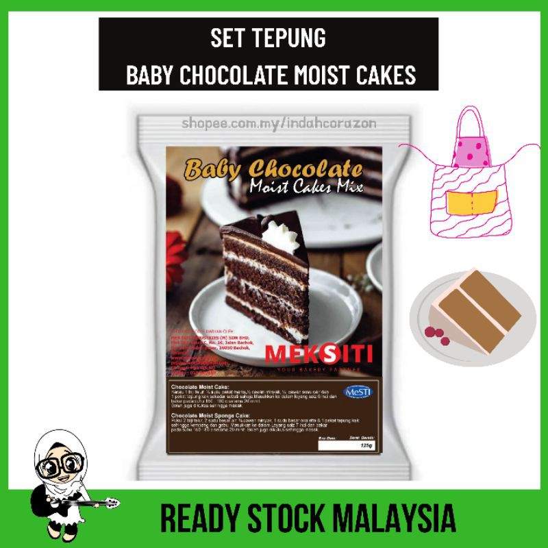 Tepung Kek Baby Coklat Moist Cake Flour Easy 4 5 Inci Shopee Singapore