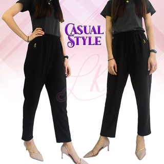 Pakaian Wanita Harga Borong Lady Women Stretchable Casual Long Pants Plain Loose Cut Zip Pockets Seluar Panjang Kasua Shopee Singapore