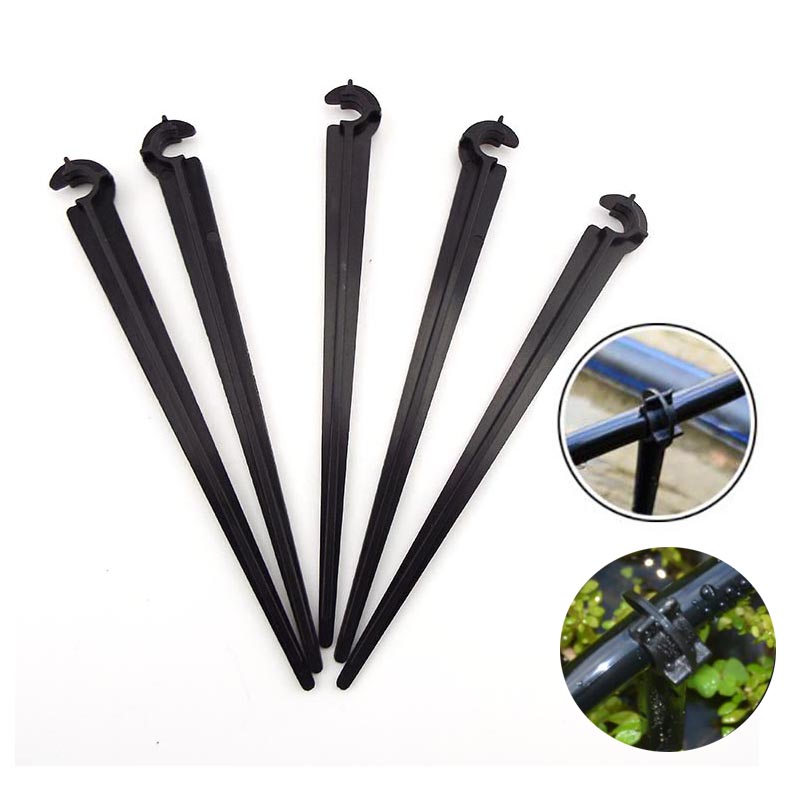 50pcs C Shape Garden 4/7mm Drip Irrigation Watering Tube Pipe Support