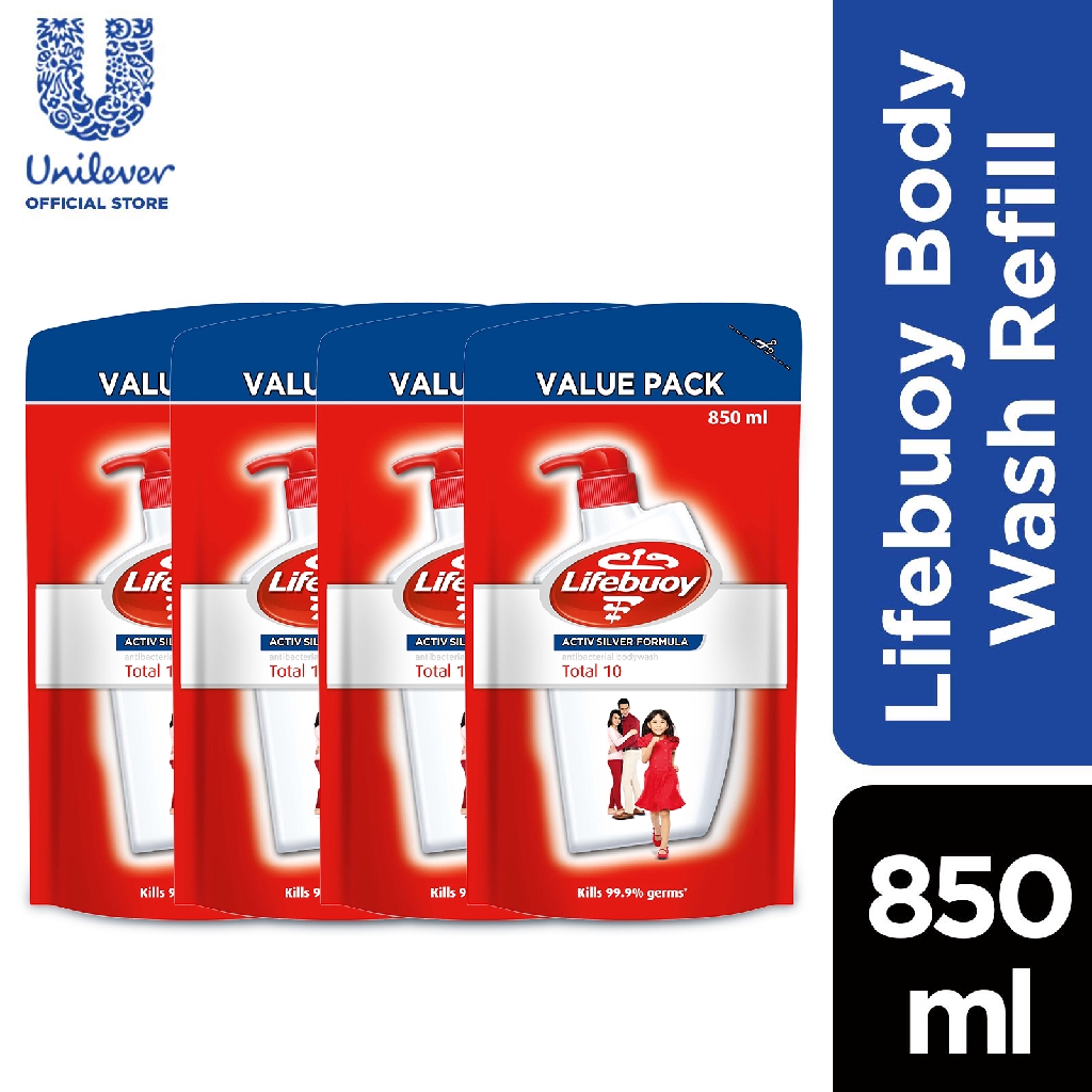 [Bundle of 4] Lifebuoy Body Wash Refill 850ml x4 Shopee Singapore