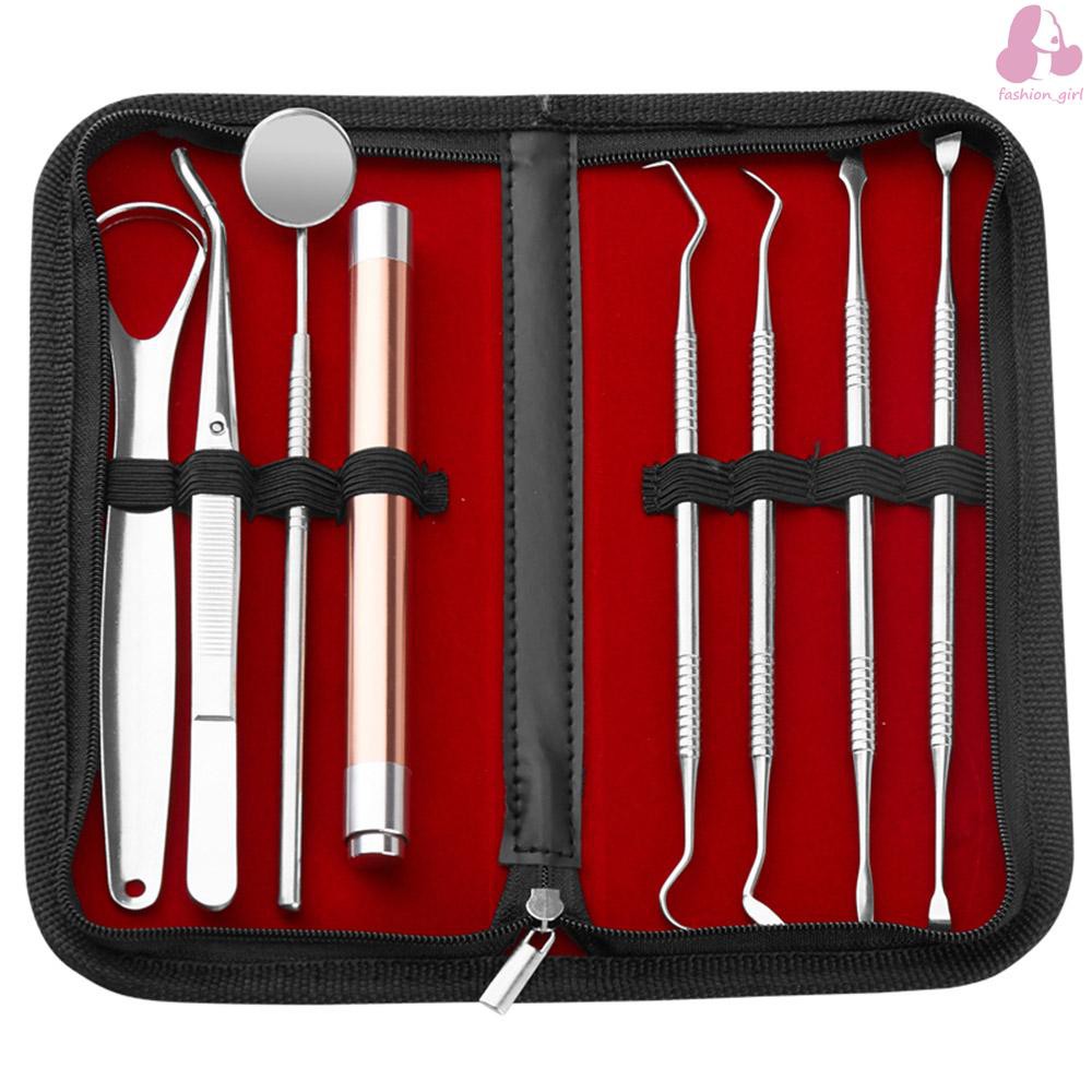 【fagi】8pcs LED Dental Hygiene Kit Stainless Steel Teeth ...