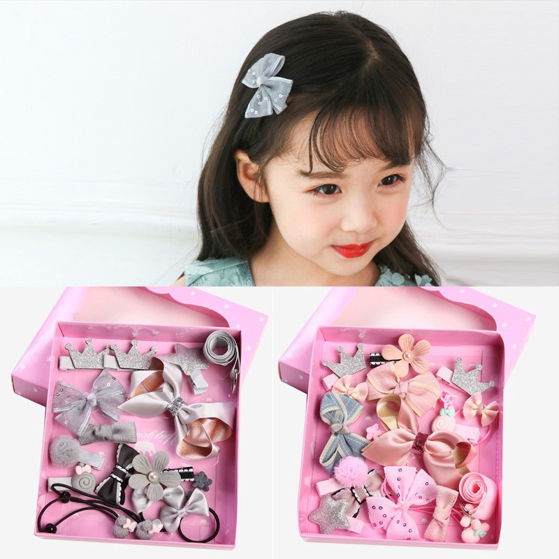 Cute Baby Girls Korean Style Hair Clip Set Cloth Hair Rope Kids