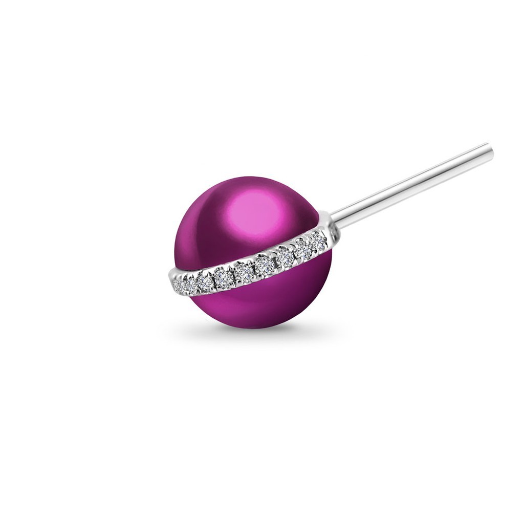 Lee Hwa Jewellery The Globe 19K Purple Gold Earring with Diamond ...