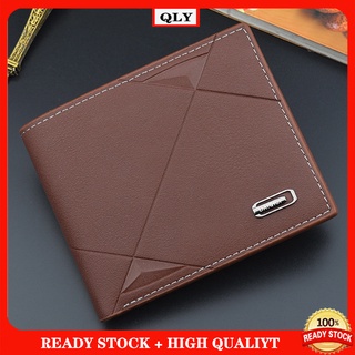 Multi-card Slots and With Zipper Coin Pouch Mens Short Trifold Wallet for Men PU Leather Wallet Men ♝READY STOCK♝