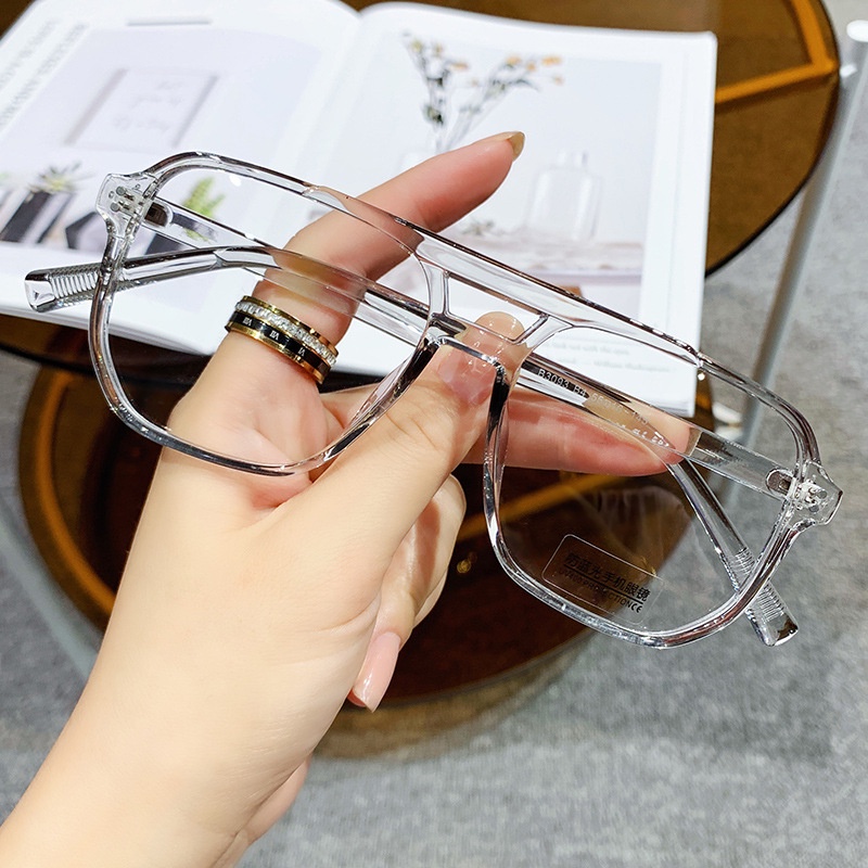 Image of Anti Radiation Eye Glasses For Women Men Computer Eyewear Replaceable Lens Oversized Eyeglasses TRFrames #3