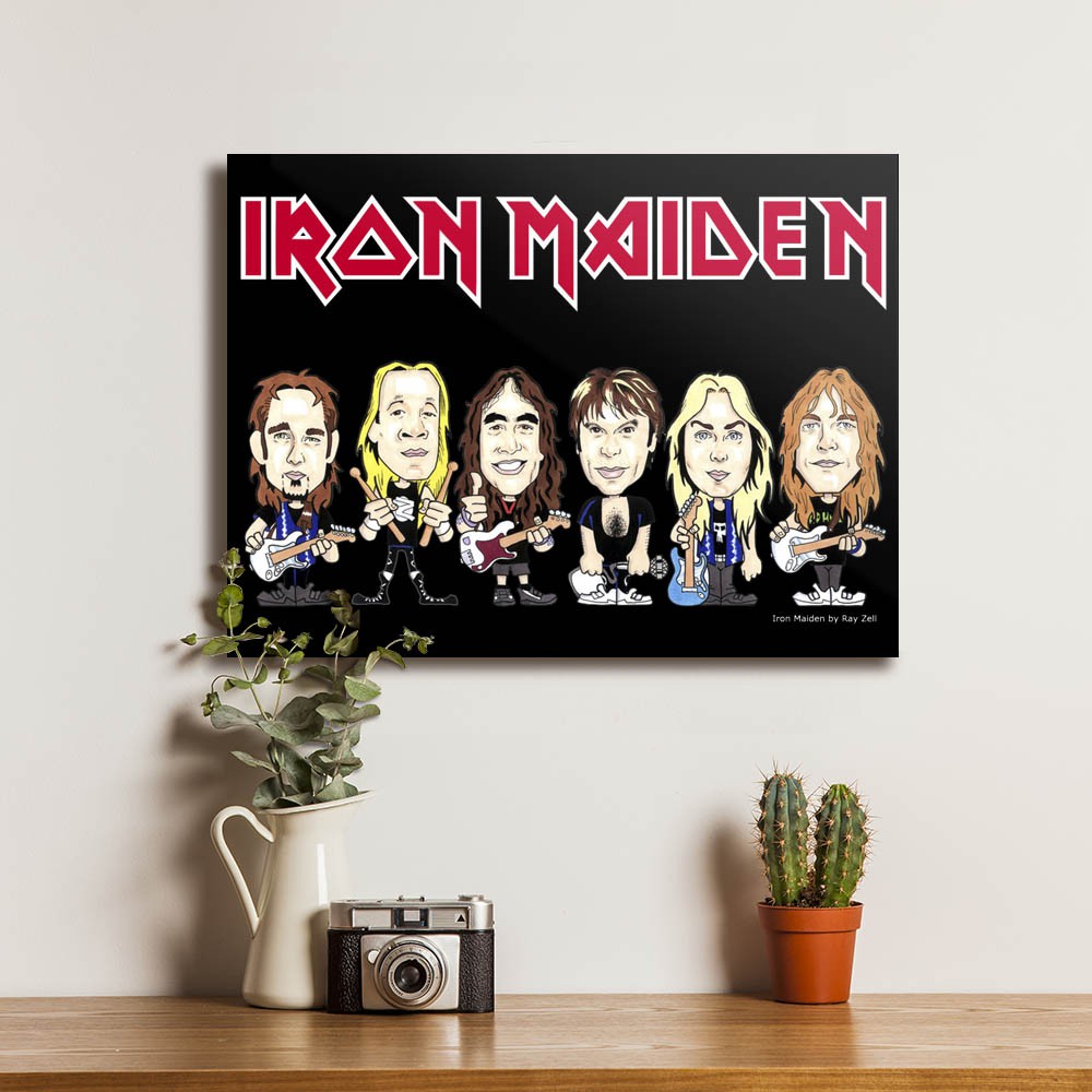 Iron Maiden Cartoon Poster Wooden Band Music Home Decor Room Living Room  Minimalist | Shopee Singapore