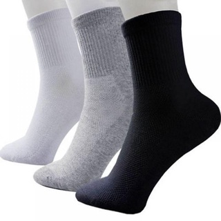 Solid Color Mesh Middle Tube Men's Socks Men Sports Cotton Socks