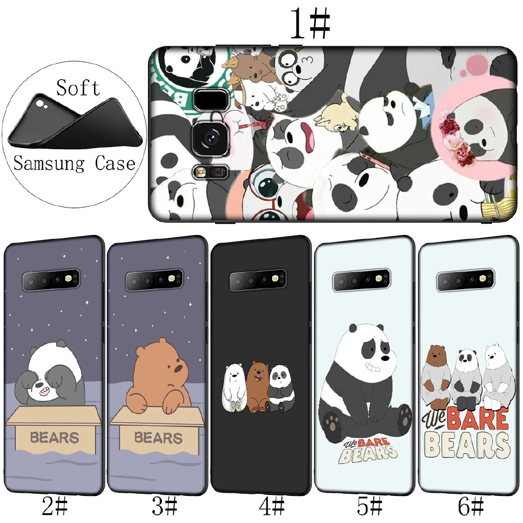 Samsung Galaxy Note 10 9 8 S9 S10 Plus + Soft Silicone Phone Case We Bare Bears cool Black TPU Cover