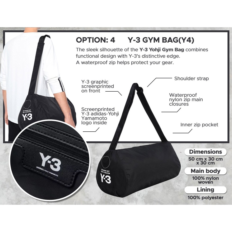 Adidas Y-3 Yohji Yamamoto Signature Bags | Shopee Singapore