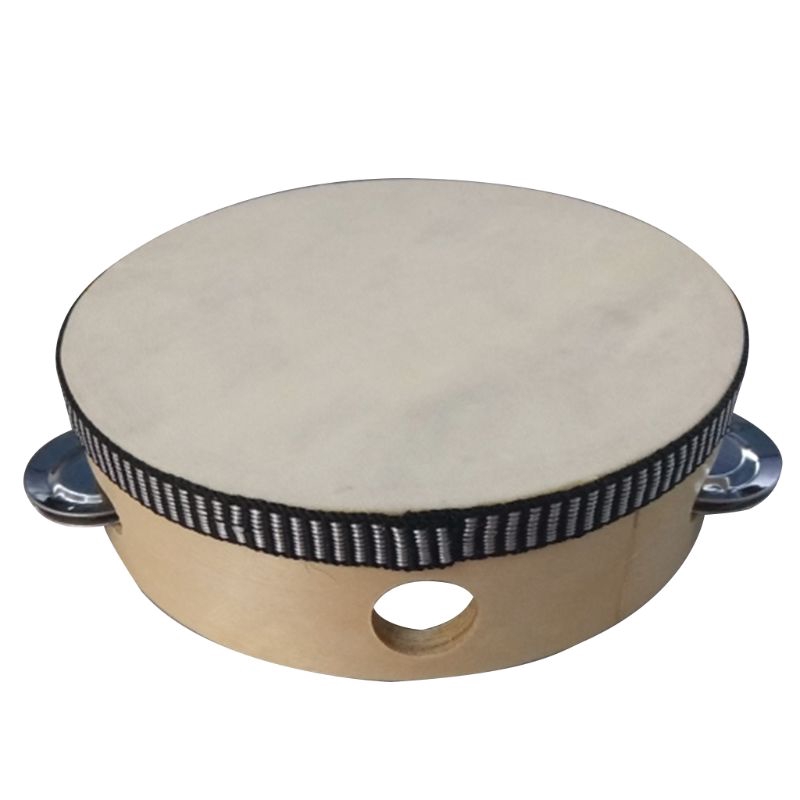 BTF 6'' Hand Held Tambourine Drum Bell Birch Metal Percussion Musical