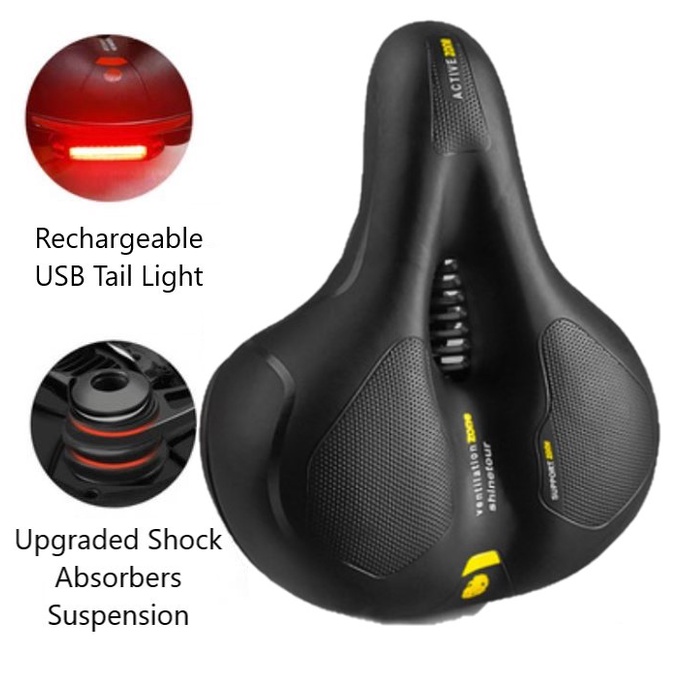 sg preferred re med selle royal comfort series memory foam bicycle cushion seat saddle with lights shopee singapore