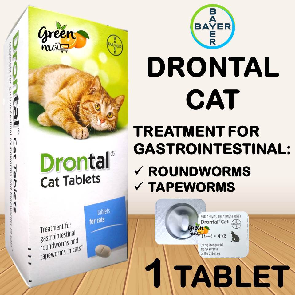 Drontal Cat Deworm 1 Tablet Prevention Tapeworm Roundworm Worm Medicine For Cats Shopee Singapore