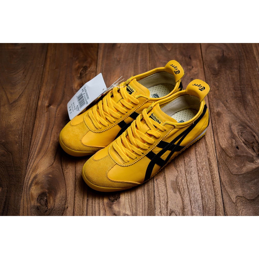 2022 Onitsuka 66 leather men's and women's shoes casual sports shoes yellow and black running Tigers shoes