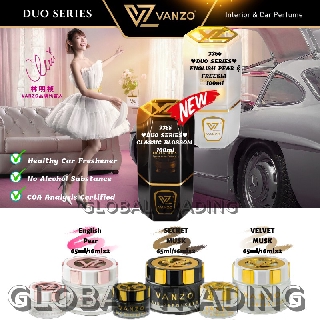 VANZO 100% No Chemical Car Air Freshener / Duo Series Perfume for Dashboard and Healthy Interior