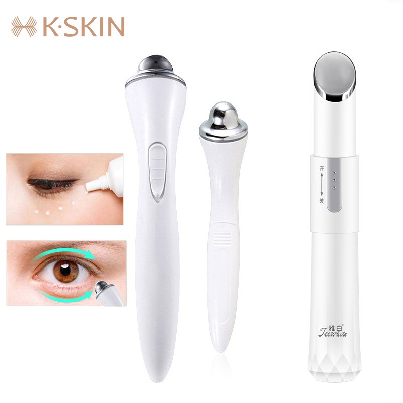 K-SKIN Electric Eye Massager Ionic Eyes Facial Massager Eliminate Eye Bags,  Dark Circle Remover  Puffy Eye nti Aging Dark Circle Wrinkle Removal  Micro-current High Frequency Vibration Massage Eye Care Multi-functional  beauty