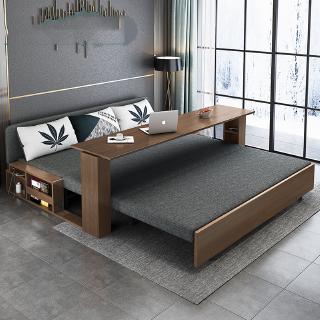 🤙Youmanni🤙Solid wood sofa bed dual-purpose multi-function sliding ...