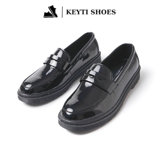 Penny loafer Gloss Leather Shoes 4cm Height Increasing Crickets