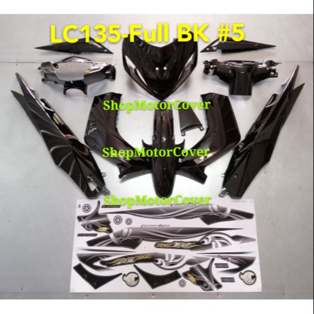 Yamaha Lc135 V1 Body Cover Set Hitam Batik Hld Made In Malaysia Yamaha Lc135 V1 Lcv1 Lc 135 Lc Full Black Coverset Shopee Singapore