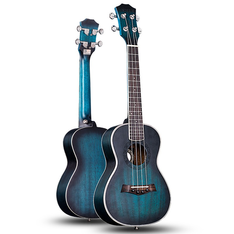 Andrew Ukulele Concert Ukulele 23 Inch 4 Strings Guitar Mahogany Blue Singapore