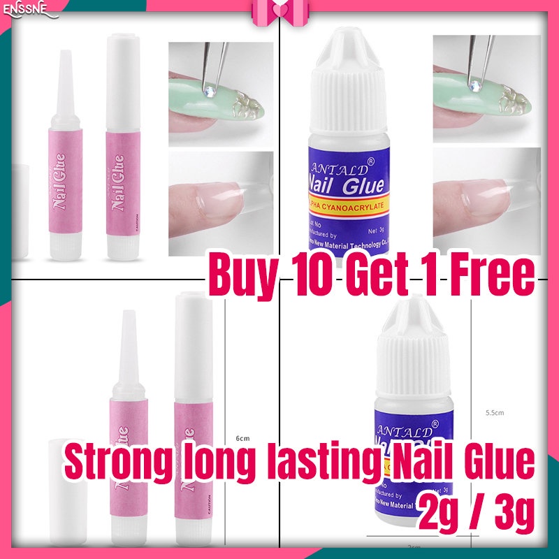 Buy 10 Get 1 Free】ENSSNE Strong Nail Glue for Acrylic Nails Press On Nails  Professional Nail Adhesive Bond Nail Tips Glue Long Lasting Nail Glue for Fake  Nails | Shopee Singapore