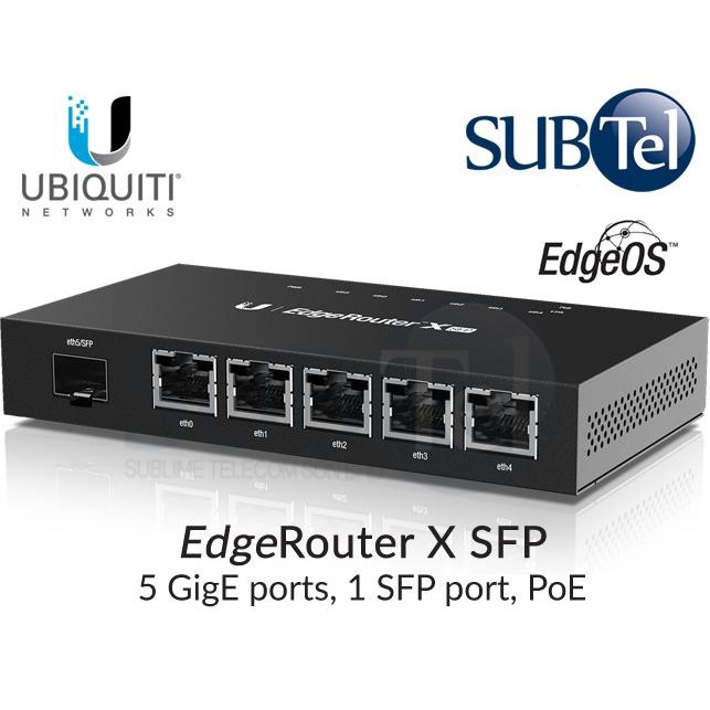 ERXSFP Ubiquiti Edge Router X 5 Port Gigabit SFP POE UBNT Shopee