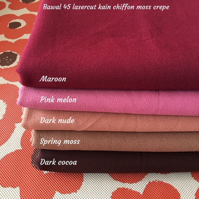 Tudung Bawal Moss Crepe Chiffon Premium Laser Cut Bidang 45 Last Stock Shopee Singapore