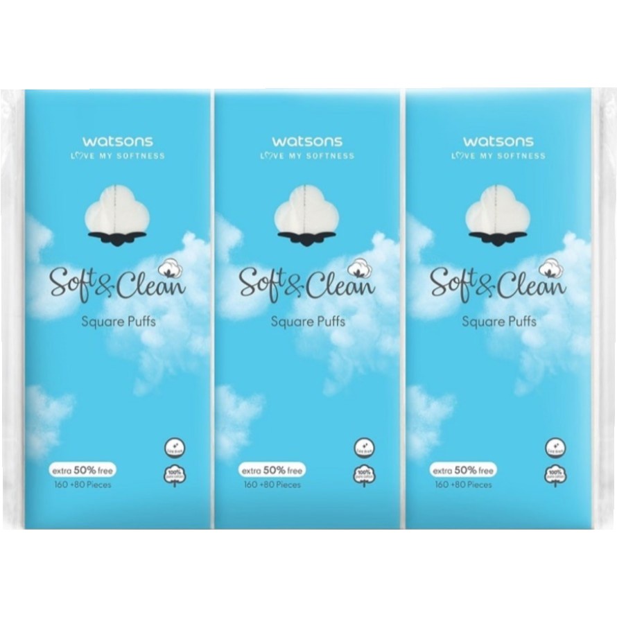 Watsons Facial Cotton Pad Puff Watsons Cotton Kapas Keping Muka 240pcs Watsons 卸妆棉 化妆棉 屈臣氏卸妆棉 Shopee Singapore