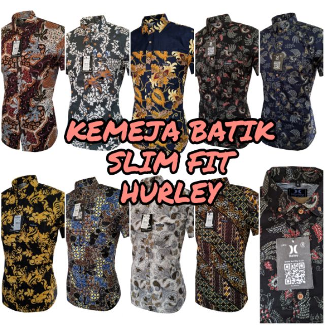 Shop Malaysia Kemeja Batik Hurley Slim Fit M Like S Shopee Singapore