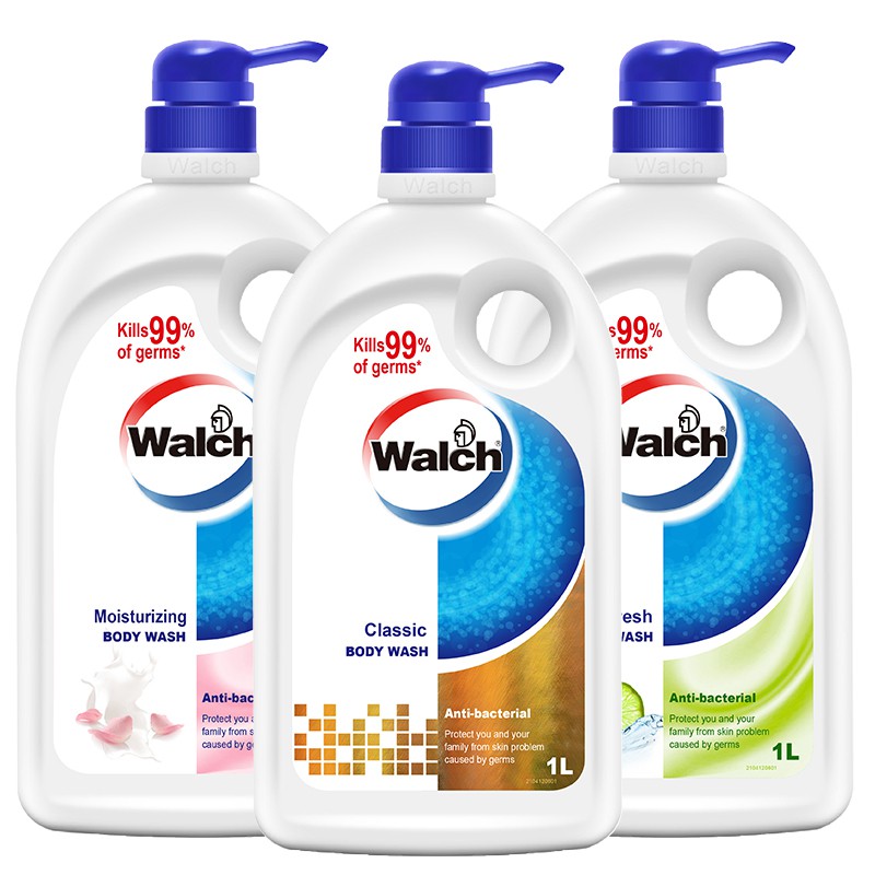 [Buy 2 Free 1] Walch Antibacterial Body Wash 1L x 3 Bottles Kills 99.