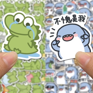 110 Pieces Fat Shark/Matcha Dan Emoji Pack Cartoon Cute Handbook Stickers Funny Waterproof Graffiti #1
