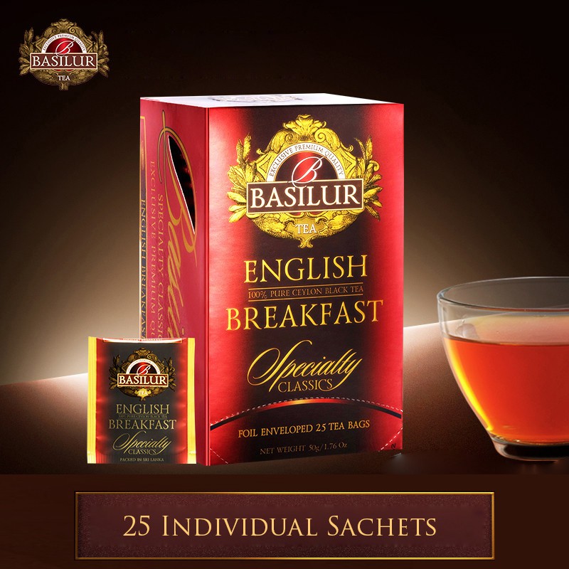 Basilur English Breakfast Ceylon Black Tea (25 Individual Sachets ...