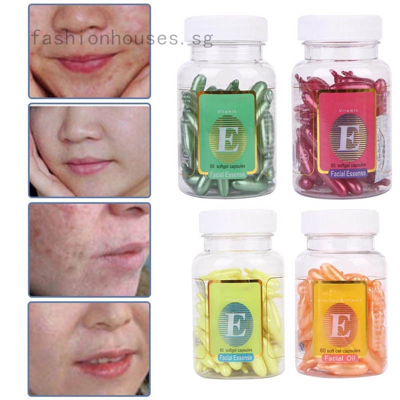 60 Capsules Vitamin E Essence Anti Aging Serum Acne Removing Whitening Face Oil Shopee Singapore