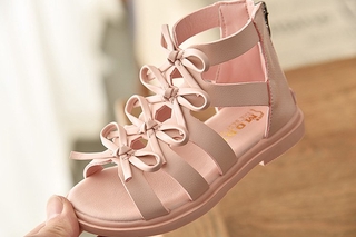 New Arrival Fashion Girls Bowtie Roman Shoes 2-18 Years Old Kids Anti-skid Soft Leather Sandals #6