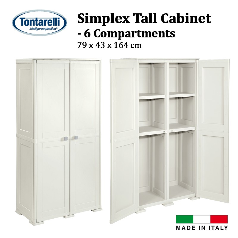 Tontarelli Simplex Tall Cabinet 6, Tall Cabinet With Shelves And Doors
