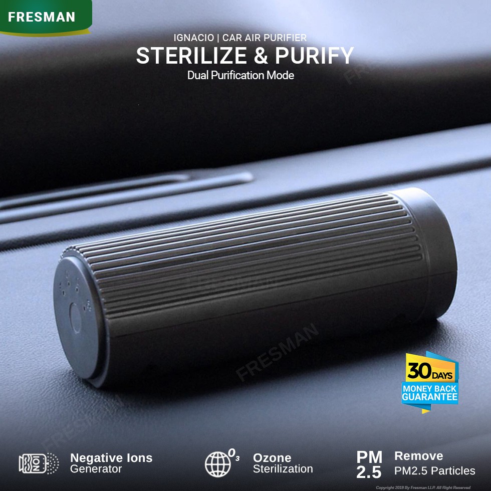 ⭐Dual Purification Car Air Purifier Ozone Sterilization And Negative Ion Purification Rechargeable Car Air Freshener