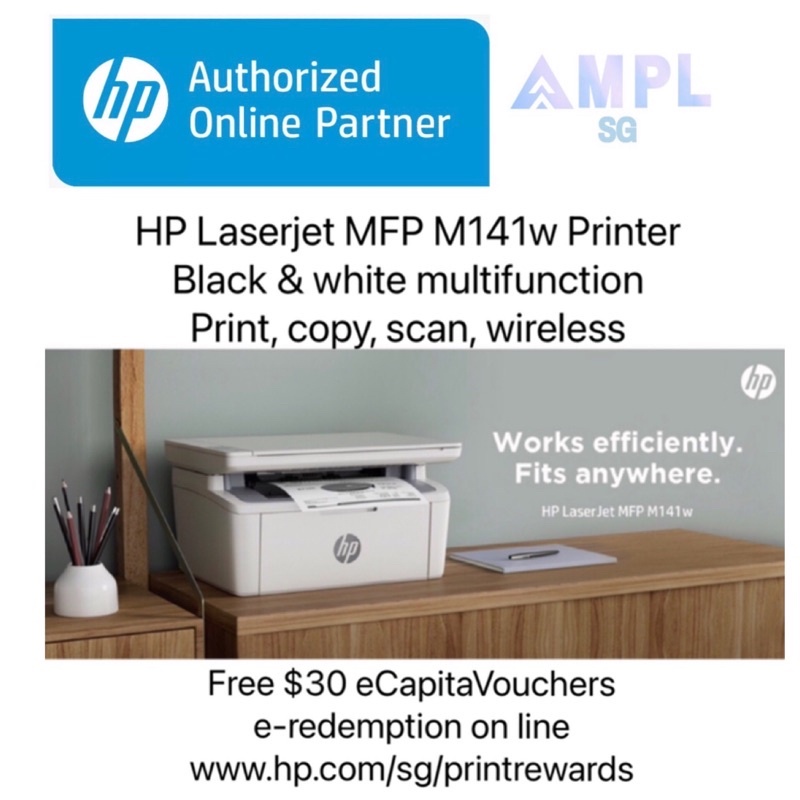 Hp Laserjet Pro Mfp M141w Wireless Mono Laser Printer Print Copy Scan 1 Year Warranty By Hp Direct Orderable Toner 150a Shopee Singapore