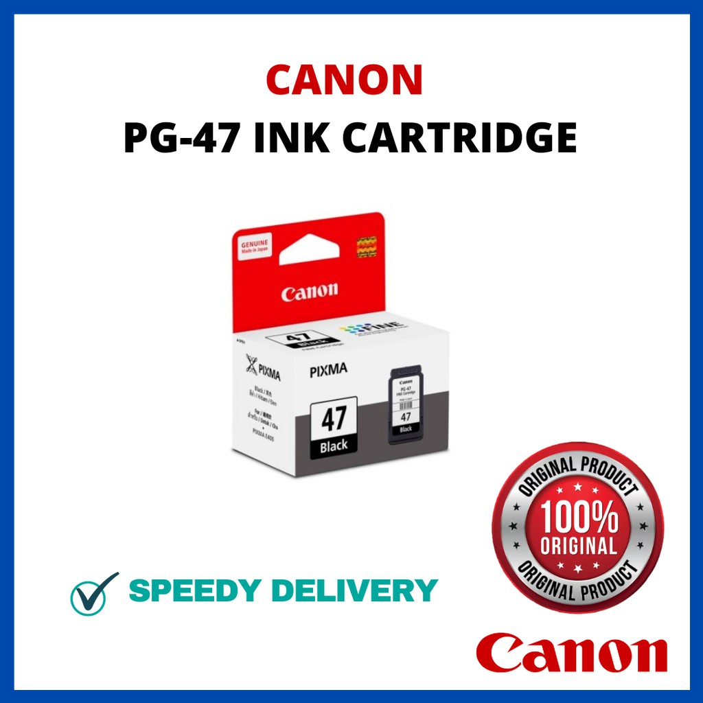 Ready Stock Canon Pixma Pg 47 Black Ink Cartridge For Canon E400 E410 E460 E470 E480 E3170 Pixma Printer Shopee Singapore