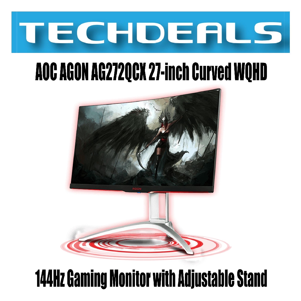 Aoc Agon Ag272qcx 27 Inch Curved Wqhd 144hz Gaming Monitor With Adjustable Stand Shopee Singapore