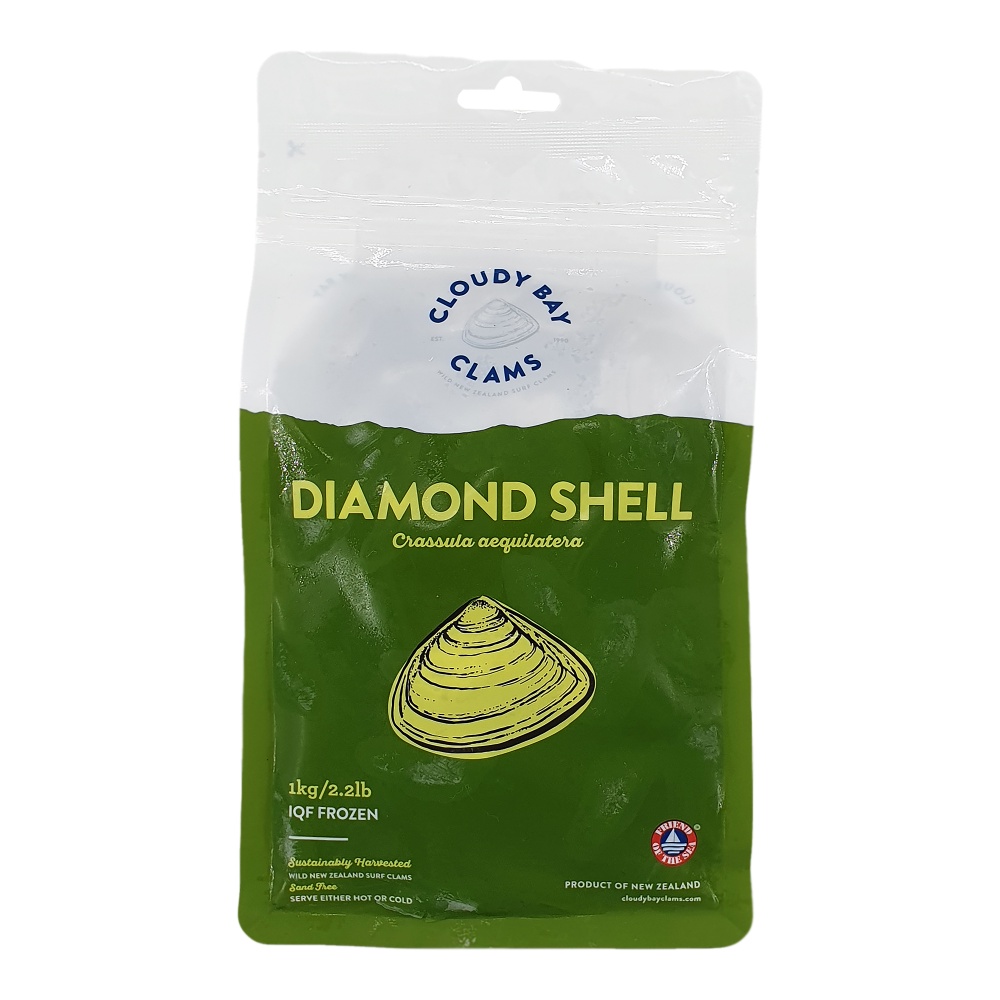Cloudy Bay Clams Diamond Shell Clam Crassula Aequilatera 1kg (Frozen