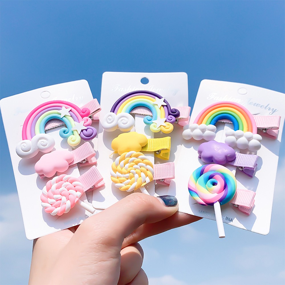 Rainbow Hair Clips For Kids | Shopee Singapore