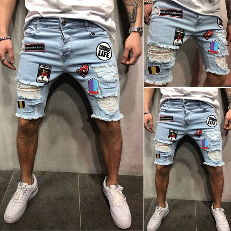 short biker jeans