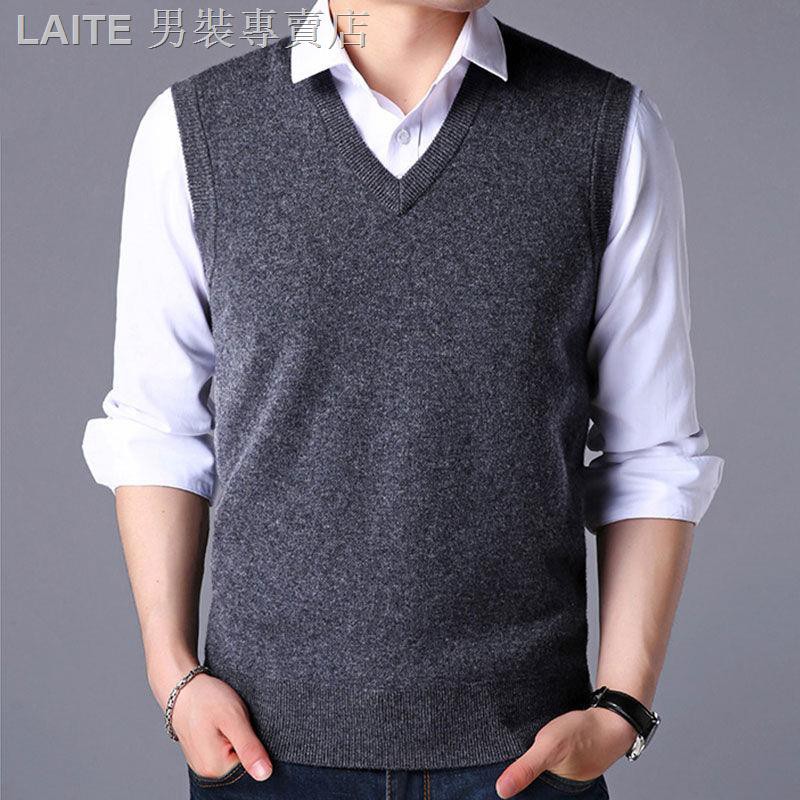 V Collar Sweater Vest Dad Loaded Elderly Warm Knitted Shopee Singapore