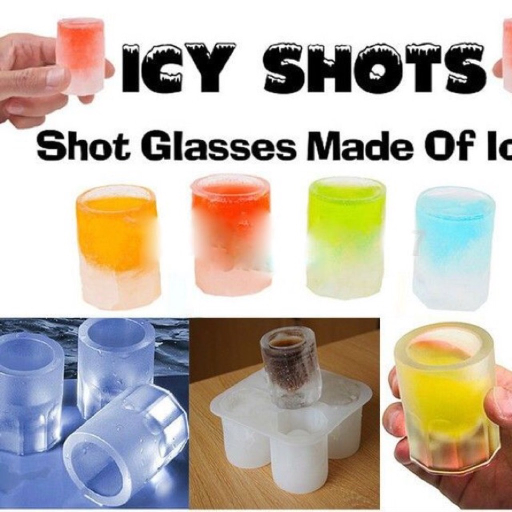 12 x ICE SHOT MOULD MOULDS SHOT GLASSES FREEZE PARTY 