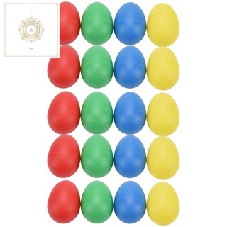20pcs Shaker Eggs Plastic Musical Egg Shaker with 4 Colors Kids Maracas Egg Percussion Toys
