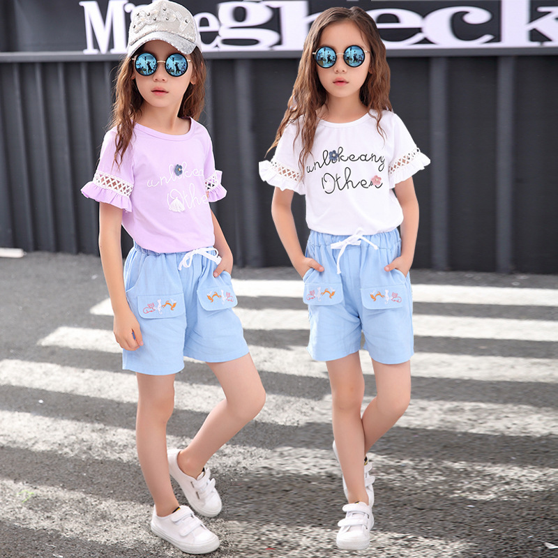Girls Clothing Tops Shorts 2pcs Set Cotton Summer Girls Short Sleeved Shorts Kids Two Piece Suit Kids Clothes Girl Costume Shopee Singapore