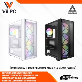 Montech AIR 1000 Premium ARGB Detachable Mesh and Tempered Glass Front Panel Swivel Glass Side Panel ATX Mid Tower Case
